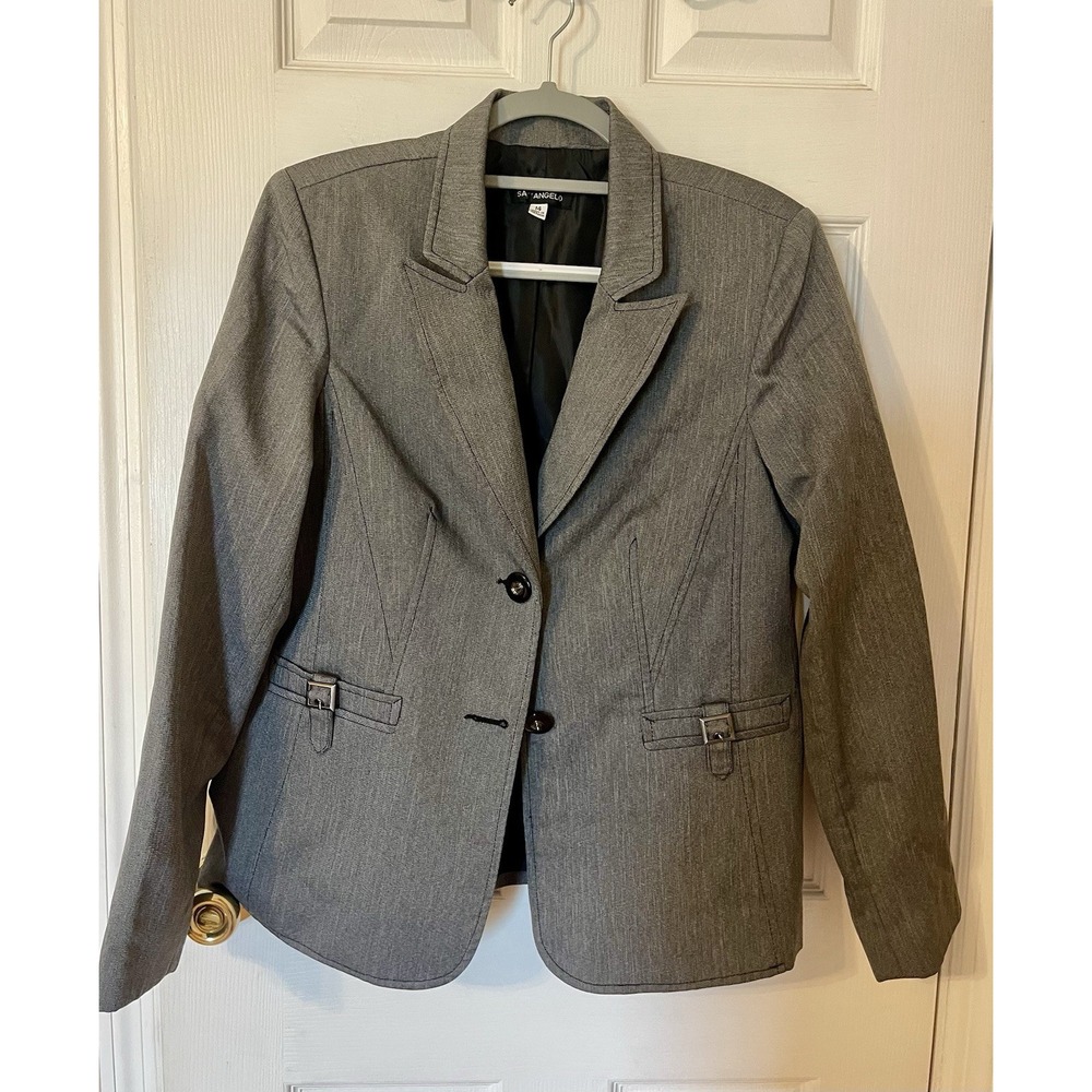Giorgio Sant'Angelo Blazer Womens 14 Fitted Buckle Jacket Office Career
